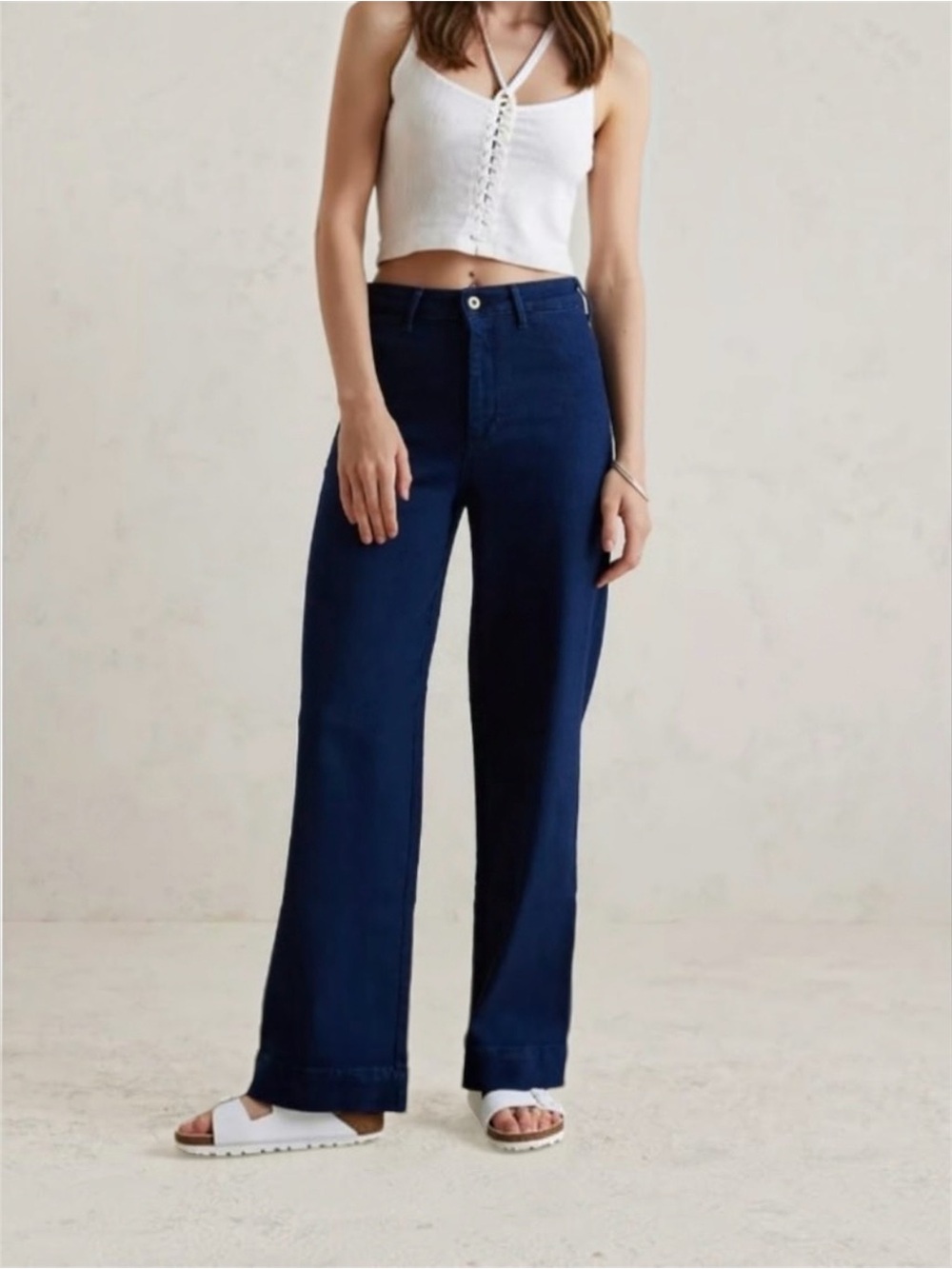 Pilcro The Skipper Dark Wash Denim Jeans Wide Leg High Rise Size 26